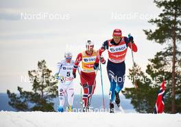 08.03.2014, Oslo, Norway (NOR): Daniel Richardsson (SWE), Martin Johnsrud Sundby (NOR), Alexander Legkov (RUS), (l-r) - FIS world cup cross-country, mass men, Oslo (NOR). www.nordicfocus.com. © Felgenhauer/NordicFocus. Every downloaded picture is fee-liable.