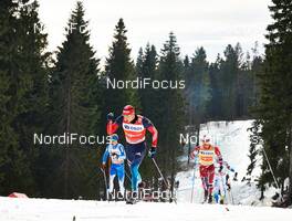 08.03.2014, Oslo, Norway (NOR): Iivo Niskanen (FIN), Alexander Legkov (RUS), Martin Johnsrud Sundby (NOR), (l-r) - FIS world cup cross-country, mass men, Oslo (NOR). www.nordicfocus.com. © Felgenhauer/NordicFocus. Every downloaded picture is fee-liable.