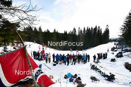 08.03.2014, Oslo, Norway (NOR): athletes and norwegian fans - FIS world cup cross-country, mass men, Oslo (NOR). www.nordicfocus.com. © Felgenhauer/NordicFocus. Every downloaded picture is fee-liable.
