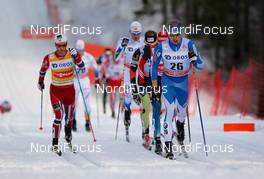 08.03.2014, Oslo, Norway (NOR): (l-r) Martin Johnsrud Sundby (NOR), Fischer, KV+, Rottefella, Swix and Iivo Niskanen (FIN), Rossignol, Exel, Rottefella, Craft - FIS world cup cross-country, mass men, Oslo (NOR). www.nordicfocus.com. © Laiho/NordicFocus. Every downloaded picture is fee-liable.