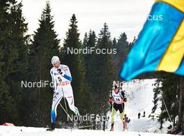 08.03.2014, Oslo, Norway (NOR): Daniel Richardsson (SWE), Lukas Bauer (CZE), (l-r) - FIS world cup cross-country, mass men, Oslo (NOR). www.nordicfocus.com. © Felgenhauer/NordicFocus. Every downloaded picture is fee-liable.