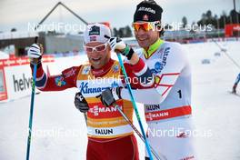 16.03.2014, Falun, Sweden (SWE): Martin Johnsrud Sundby (NOR), Alex Harvey (CAN), (l-r) - FIS world cup cross-country, 15km men handicap start, Falun (SWE). www.nordicfocus.com. © Felgenhauer/NordicFocus. Every downloaded picture is fee-liable.