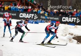 14.03.2014, Falun, Sweden (SWE): Federico Pellegrino (ITA), Stanislav Volzhentsev (RUS), (l-r) - FIS world cup cross-country, individual sprint, Falun (SWE). www.nordicfocus.com. © Felgenhauer/NordicFocus. Every downloaded picture is fee-liable.