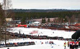 14.03.2014, Falun, Sweden (SWE): Lugnet ski stadium at the start - FIS world cup cross-country, individual sprint, Falun (SWE). www.nordicfocus.com. © Felgenhauer/NordicFocus. Every downloaded picture is fee-liable.