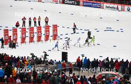 14.03.2014, Falun, Sweden (SWE): women's start seen from above - FIS world cup cross-country, individual sprint, Falun (SWE). www.nordicfocus.com. © Felgenhauer/NordicFocus. Every downloaded picture is fee-liable.