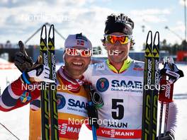 15.03.2014, Falun, Sweden (SWE): Martin Johnsrud Sundby (NOR), Alex Harvey (CAN), (l-r) - FIS world cup cross-country, skiathlon men, Falun (SWE). www.nordicfocus.com. © Felgenhauer/NordicFocus. Every downloaded picture is fee-liable.
