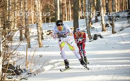 15.03.2014, Falun, Sweden (SWE): Alex Harvey (CAN), Martin Johnsrud Sundby (NOR), (l-r) - FIS world cup cross-country, skiathlon men, Falun (SWE). www.nordicfocus.com. © Felgenhauer/NordicFocus. Every downloaded picture is fee-liable.