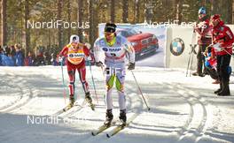 15.03.2014, Falun, Sweden (SWE): Martin Johnsrud Sundby (NOR), Alex Harvey (CAN), (l-r) - FIS world cup cross-country, skiathlon men, Falun (SWE). www.nordicfocus.com. © Felgenhauer/NordicFocus. Every downloaded picture is fee-liable.