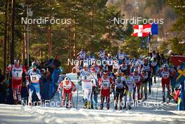 15.03.2014, Falun, Sweden (SWE): the men in the first lap - FIS world cup cross-country, skiathlon men, Falun (SWE). www.nordicfocus.com. © Felgenhauer/NordicFocus. Every downloaded picture is fee-liable.