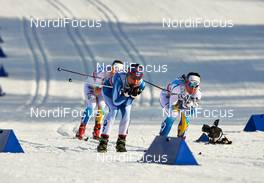 15.03.2014, Falun, Sweden (SWE): Kerttu Niskanen (FIN), Charlotte Kalla (SWE), (l-r) - FIS world cup cross-country, skiathlon women, Falun (SWE). www.nordicfocus.com. © Felgenhauer/NordicFocus. Every downloaded picture is fee-liable.