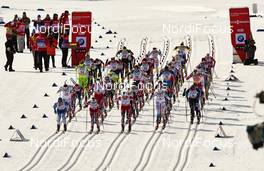 15.03.2014, Falun, Sweden (SWE): women's start - FIS world cup cross-country, skiathlon women, Falun (SWE). www.nordicfocus.com. © Felgenhauer/NordicFocus. Every downloaded picture is fee-liable.