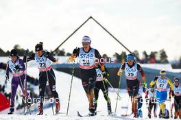 15.03.2014, Falun, Sweden (SWE): Masako Ishida (JPN), Ida Sargent (USA), Katrin Zeller (GER), Stefanie Boehler (GER), (l-r) - FIS world cup cross-country, skiathlon women, Falun (SWE). www.nordicfocus.com. © Felgenhauer/NordicFocus. Every downloaded picture is fee-liable.