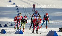 15.03.2014, Falun, Sweden (SWE): Eva Vrabcova-Nyvltova (CZE), Martine Ek Hagen (NOR), (l-r) - FIS world cup cross-country, skiathlon women, Falun (SWE). www.nordicfocus.com. © Felgenhauer/NordicFocus. Every downloaded picture is fee-liable.