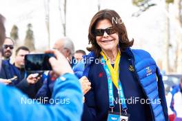 14.02.2014, Sochi, Russia (RUS): swedish queen Silvia arrives at the venue - XXII. Olympic Winter Games Sochi 2014, cross-country, 15km men, Sochi (RUS). www.nordicfocus.com. © NordicFocus. Every downloaded picture is fee-liable.
