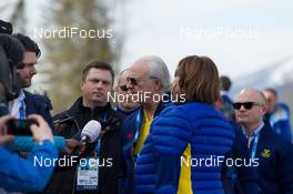 14.02.2014, Sochi, Russia (RUS): Event Feature: Swedens King Carl XVI Gustav visited the Olympics - XXII. Olympic Winter Games Sochi 2014, cross-country, 15km men, Sochi (RUS). www.nordicfocus.com. © NordicFocus. Every downloaded picture is fee-liable.