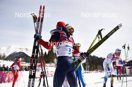 23.02.2014, Sochi, Russia (RUS): Alexander Legkov (RUS), Anders Soedergren (SWE), (l-r) - XXII. Olympic Winter Games Sochi 2014, cross-country, 50km men, Sochi (RUS). www.nordicfocus.com. © NordicFocus. Every downloaded picture is fee-liable.