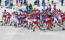 23.02.2014, Sochi, Russia (RUS): mens start - XXII. Olympic Winter Games Sochi 2014, cross-country, 50km men, Sochi (RUS). www.nordicfocus.com. © NordicFocus. Every downloaded picture is fee-liable.