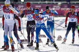 23.02.2014, Sochi, Russia (RUS): Noah Hoffman (USA), Roland Clara (ITA), (l-r) - XXII. Olympic Winter Games Sochi 2014, cross-country, 50km men, Sochi (RUS). www.nordicfocus.com. © NordicFocus. Every downloaded picture is fee-liable.