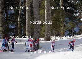 23.02.2014, Sochi, Russia (RUS): Alexander Legkov (RUS), Martin Johnsrud Sundby (NOR), Tord Asle Gjerdalen (NOR), Daniel Rickardsson (SWE), Ilia Chernousov (RUS) - XXII. Olympic Winter Games Sochi 2014, cross-country, 50km men, Sochi (RUS). www.nordicfocus.com. © NordicFocus. Every downloaded picture is fee-liable.