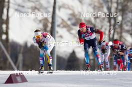 23.02.2014, Sochi, Russia (RUS): Anders Soedergren (SWE), Alexander Legkov (RUS) - XXII. Olympic Winter Games Sochi 2014, cross-country, 50km men, Sochi (RUS). www.nordicfocus.com. © NordicFocus. Every downloaded picture is fee-liable.
