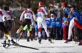 23.02.2014, Sochi, Russia (RUS): Axel Teichmann (GER), Graeme Killick (CAN), (l-r) - XXII. Olympic Winter Games Sochi 2014, cross-country, 50km men, Sochi (RUS). www.nordicfocus.com. © NordicFocus. Every downloaded picture is fee-liable.