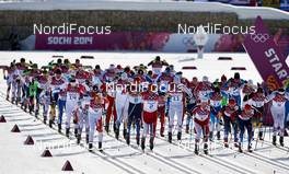 23.02.2014, Sochi, Russia (RUS): start - XXII. Olympic Winter Games Sochi 2014, cross-country, 50km men, Sochi (RUS). www.nordicfocus.com. © NordicFocus. Every downloaded picture is fee-liable.
