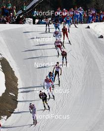 23.02.2014, Sochi, Russia (RUS): the leading group on the way back into the stadium - XXII. Olympic Winter Games Sochi 2014, cross-country, 50km men, Sochi (RUS). www.nordicfocus.com. © NordicFocus. Every downloaded picture is fee-liable.