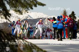 23.02.2014, Sochi, Russia (RUS): (l-r) Anders Soedergren (SWE), Fischer, One Way, Salomon, Craft and Robin Duvillard (FRA), Rossignol, One Way - XXII. Olympic Winter Games Sochi 2014, cross-country, 50km men, Sochi (RUS). www.nordicfocus.com. © NordicFocus. Every downloaded picture is fee-liable.