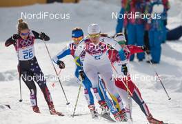 11.02.2014, Sochi, Russia (RUS): Ida Sargent (USA), Ida Ingemarsdotter (SWE) - XXII. Olympic Winter Games Sochi 2014, cross-country, individual sprint, Sochi (RUS). www.nordicfocus.com. © NordicFocus. Every downloaded picture is fee-liable.