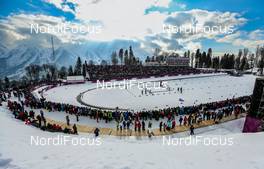 11.02.2014, Sochi, Russia (RUS): overview at the stadium - XXII. Olympic Winter Games Sochi 2014, cross-country, individual sprint, Sochi (RUS). www.nordicfocus.com. © NordicFocus. Every downloaded picture is fee-liable.