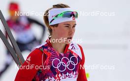 11.02.2014, Sochi, Russia (RUS): Laurien van der Graaff (SUI), Rossignol, One Way, Rottefella, Odlo - XXII. Olympic Winter Games Sochi 2014, cross-country, individual sprint, Sochi (RUS). www.nordicfocus.com. © NordicFocus. Every downloaded picture is fee-liable.