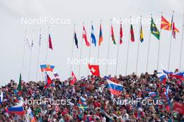 09.02.2014, Sochi, Russia (RUS): Event Feature: Fans on the grand stand - XXII. Olympic Winter Games Sochi 2014, cross-country, skiathlon men, Sochi (RUS). www.nordicfocus.com. © NordicFocus. Every downloaded picture is fee-liable.