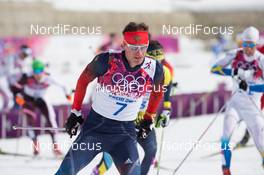 09.02.2014, Sochi, Russia (RUS): Maxim Vylegzhanin (RUS) - XXII. Olympic Winter Games Sochi 2014, cross-country, skiathlon men, Sochi (RUS). www.nordicfocus.com. © NordicFocus. Every downloaded picture is fee-liable.
