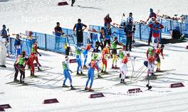 19.02.2014, Sochi, Russia (RUS): the men's handover seen from above - XXII. Olympic Winter Games Sochi 2014, cross-country, team sprint, Sochi (RUS). www.nordicfocus.com. © NordicFocus. Every downloaded picture is fee-liable.