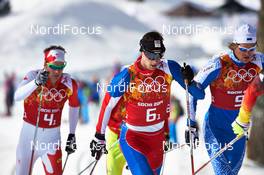 19.02.2014, Sochi, Russia (RUS): Devon Kershaw (CAN), Martin Jaks (CZE), (l-r) - XXII. Olympic Winter Games Sochi 2014, cross-country, team sprint, Sochi (RUS). www.nordicfocus.com. © NordicFocus. Every downloaded picture is fee-liable.