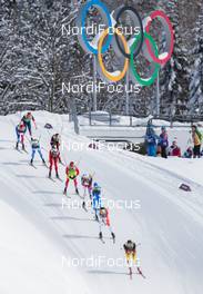 19.02.2014, Sochi, Russia (RUS): Tim Tscharnke (GER) leads the field - XXII. Olympic Winter Games Sochi 2014, cross-country, team sprint, Sochi (RUS). www.nordicfocus.com. © NordicFocus. Every downloaded picture is fee-liable.