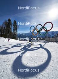 07.02.2014, Sochi, Russia (RUS): Olympic rings - XXII. Olympic Winter Games Sochi 2014, cross-country, training, Sochi (RUS). www.nordicfocus.com. © NordicFocus. Every downloaded picture is fee-liable.