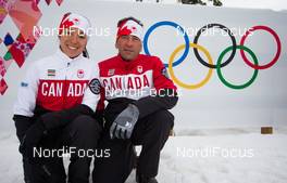 21.02.2014, Sochi, Russia (RUS): (r-l) a coach and Emily Nishikawa (CAN) - XXII. Olympic Winter Games Sochi 2014, cross-country, training, Sochi (RUS). www.nordicfocus.com. © NordicFocus. Every downloaded picture is fee-liable.