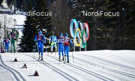 07.02.2014, Sochi, Russia (RUS): italian skiers training on the course - XXII. Olympic Winter Games Sochi 2014, cross-country, training, Sochi (RUS). www.nordicfocus.com. © NordicFocus. Every downloaded picture is fee-liable.