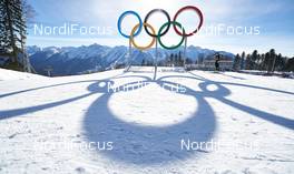 07.02.2014, Sochi, Russia (RUS): Olympic rings - XXII. Olympic Winter Games Sochi 2014, cross-country, training, Sochi (RUS). www.nordicfocus.com. © NordicFocus. Every downloaded picture is fee-liable.