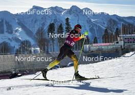 07.02.2014, Sochi, Russia (RUS): Tobias Angerer (GER) at training session with Laura stadium in the background - XXII. Olympic Winter Games Sochi 2014, cross-country, training, Sochi (RUS). www.nordicfocus.com. © NordicFocus. Every downloaded picture is fee-liable.