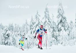 30.11.2014, Ruka, Finland (FIN): Nika Razinger (SLO), Ingvild Flugstad Oestberg (NOR), (l-r)  - FIS world cup cross-country, 10km women, Ruka (FIN). www.nordicfocus.com. © Felgenhauer/NordicFocus. Every downloaded picture is fee-liable.