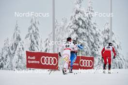 30.11.2014, Ruka, Finland (FIN): Emily Nishikawa (CAN), Aino-Kaisa Saarinen (FIN), Justyna Kowalczyk (POL), (l-r),   - FIS world cup cross-country, 10km women, Ruka (FIN). www.nordicfocus.com. © Felgenhauer/NordicFocus. Every downloaded picture is fee-liable.