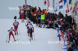 29.11.2014, Ruka, Finland (FIN): skiers in an uphill - FIS world cup cross-country, individual sprint, Ruka (FIN). www.nordicfocus.com. © Laiho/NordicFocus. Every downloaded picture is fee-liable.
