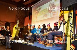 28.11.2014, Ruka, Finland (FIN): Fischer press conference at Ruka conference center, Gregor Schlierenzauer talks about the season - FIS world cup cross-country, training, Ruka (FIN). www.nordicfocus.com. © Felgenhauer/NordicFocus. Every downloaded picture is fee-liable.