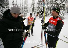 28.11.2014, Ruka, Finland (FIN): (l-r) Thomas Saillet and Jean Marc Gaillard (FRA), Salomon, Swix, One Way - FIS world cup oicross-country, training, Ruka (FIN). www.nordicfocus.com. © Laiho/NordicFocus. Every downloaded picture is fee-liable.