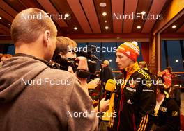 28.11.2014, Ruka, Finland (FIN): Fischer press conference at Ruka conference center, Eric Frenzel (GER) - FIS world cup cross-country, training, Ruka (FIN). www.nordicfocus.com. © Felgenhauer/NordicFocus. Every downloaded picture is fee-liable.