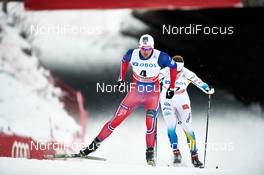 05.12.2014, Lillehammer, Norway (NOR): Petter Northug (NOR), Teodor Peterson (SWE), (l-r)  - FIS world cup cross-country, individual sprint, Lillehammer (NOR). www.nordicfocus.com. © Felgenhauer/NordicFocus. Every downloaded picture is fee-liable.