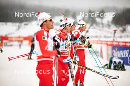 07.12.2014, Lillehammer, Norway (NOR): Federico Pellegrino (ITA), David Hofer (ITA), Dietmar Noeckler (ITA), (l-r)  - FIS world cup cross-country, pursuit men, Lillehammer (NOR). www.nordicfocus.com. © Felgenhauer/NordicFocus. Every downloaded picture is fee-liable.