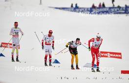 07.12.2014, Lillehammer, Norway (NOR): Len Valjas (CAN), Maciej Kreczmer (POL), Andreas Katz (GER), Dietmar Noeckler (ITA), (l-r)  - FIS world cup cross-country, pursuit men, Lillehammer (NOR). www.nordicfocus.com. © Felgenhauer/NordicFocus. Every downloaded picture is fee-liable.